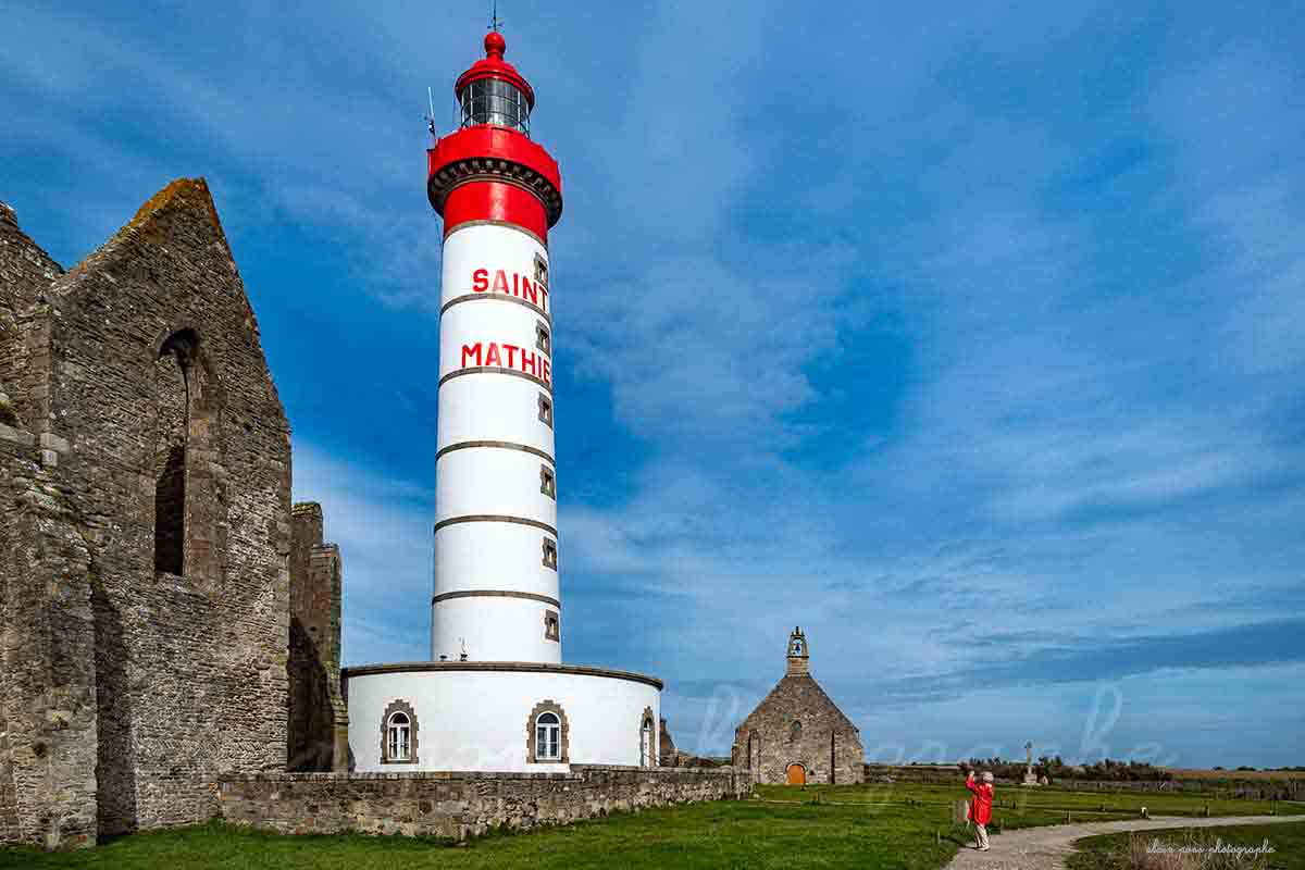 Photographie du phare Saint-Mathieu à Plougonvelin, Mer d'Iroise, Finistère, Bretagne.