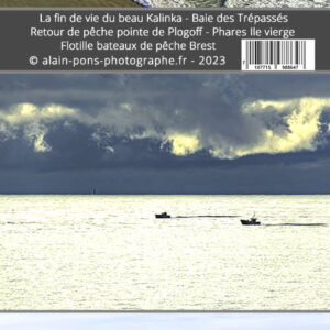 marque-page Bretagne Finistère, ici le recto avec cinq photographies en couleur, verso avec 5 en noir et blanc,