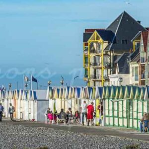 photographie panoramique les cabines de Cayeux-sur-Mer en 2016.