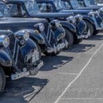 Photographie Citroën Tractions Avant anniversaire 90 ans, alignées comme un départ de course