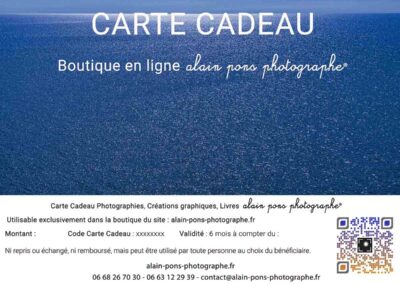 carte cadeau boutique, visuel bleu mers océans