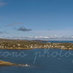 Photographie panoramique de Cadaqués à l'île de S'Aranella.