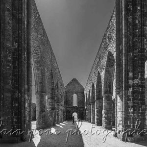 photographie abbaye saint-Mathieu de Fine-Terre, en noir et blanc