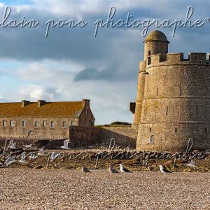 photographie de la Tour Vauban sur l'île Tatihou en Normandie