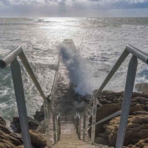 photographie de la jetée à Pors Poulhan Plouhinec.