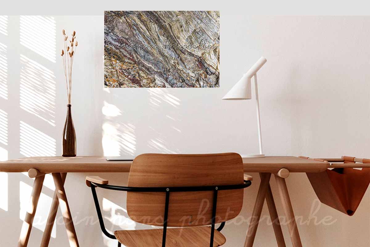 photographie les Schistes et Quartzites de Bretagne, ici en suggestion de décoration dans un bureau