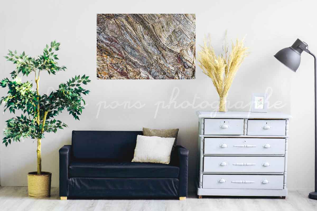 photographie les Schistes et Quartzites de Bretagne, ici en suggestion de décoration dans un salon