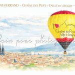 Affiche vintage Clermont-Ferrand Unesco Montgolfière