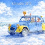 Affiche vintage Citroën 2CV comme dans un rêve