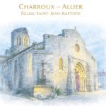 Affiche vintage Eglise Saint-Jean-Baptiste Charroux Allier 