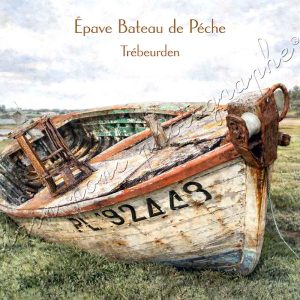 Affiche vintage Epave Bateau de Pêche Trébeurden