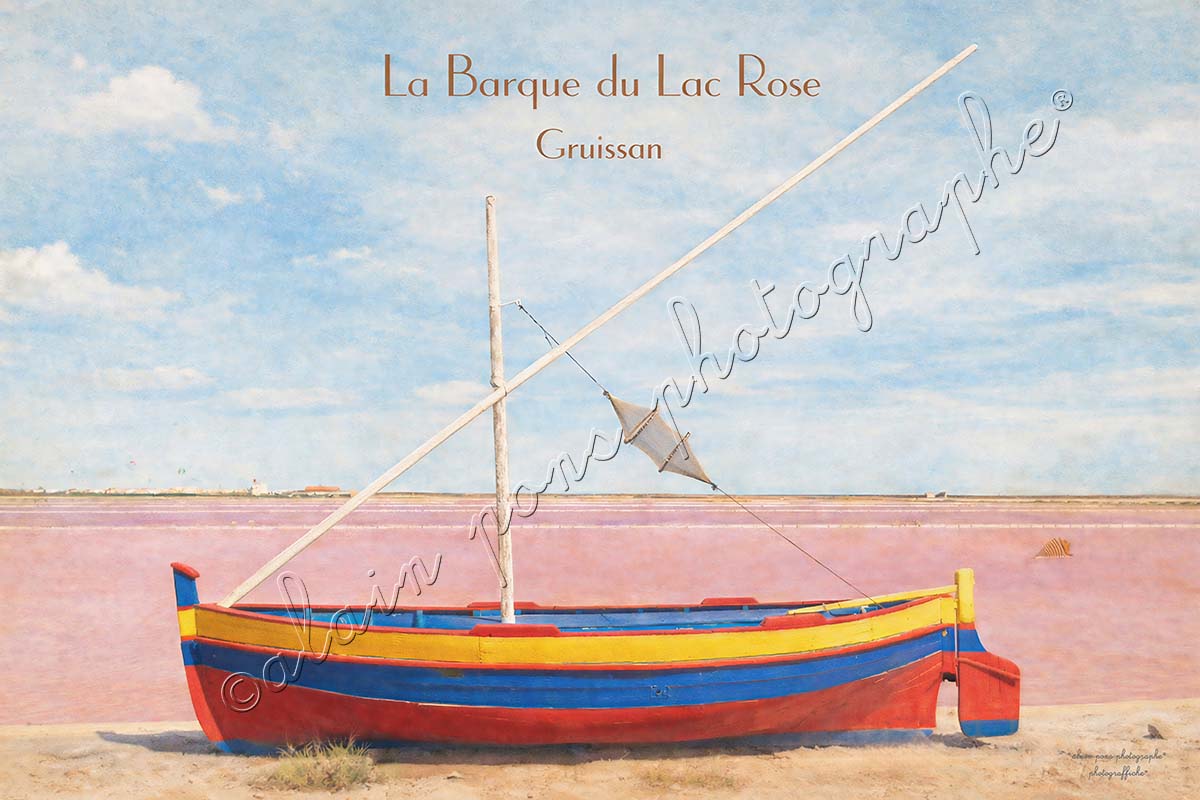 Affiche vintage La barque du Lac Rose Gruissan