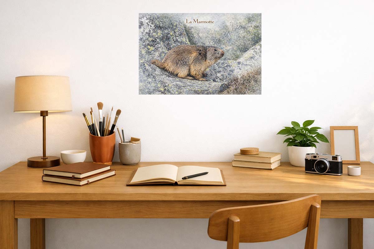 Affiche Vintage La Marmotte en bureau