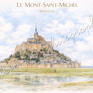 affiche vintage le Mont-Saint-Michel dans la Manche