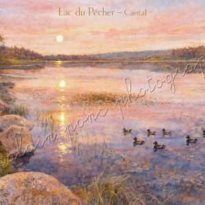 affiche vintage lac du pêcher cantal