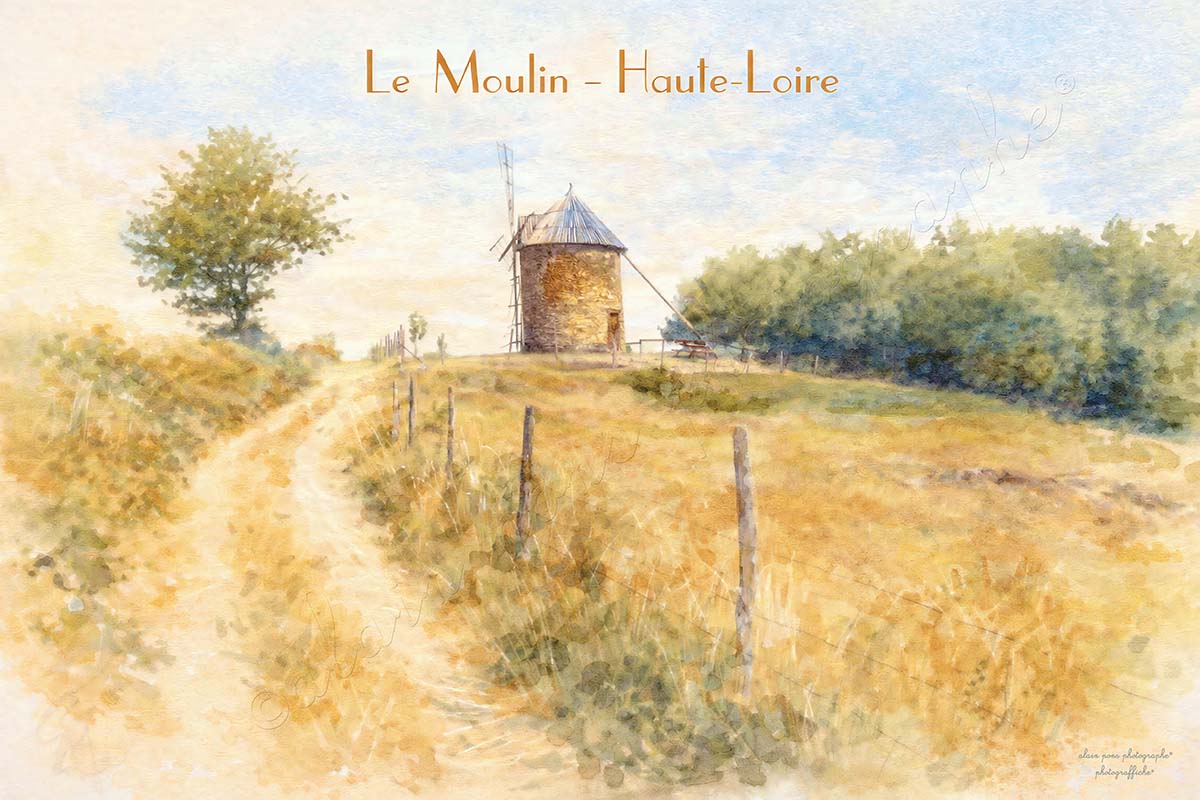 affiche vintage le moulin Haute-Loire