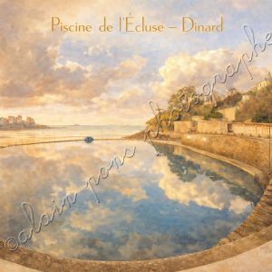 Affiche vintage piscine de l'écluse à Dinard