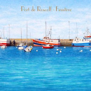 Affiche vintage port de Roscoff Finistère