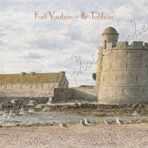affiche vintage tour Vauban ile Tatihou.