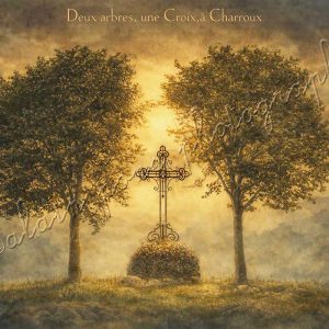 affiche vintage deux arbres une croix à charroux