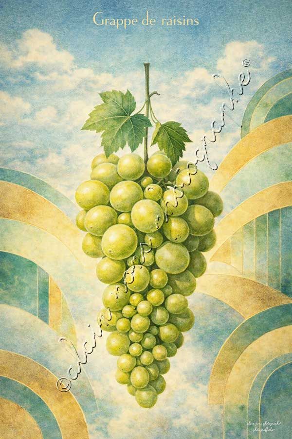 affiche vintage la grappe de raisins